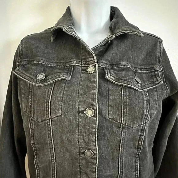 Judy Blue the classic denim jacket black/gray women’s size small - Picture 4 of 15